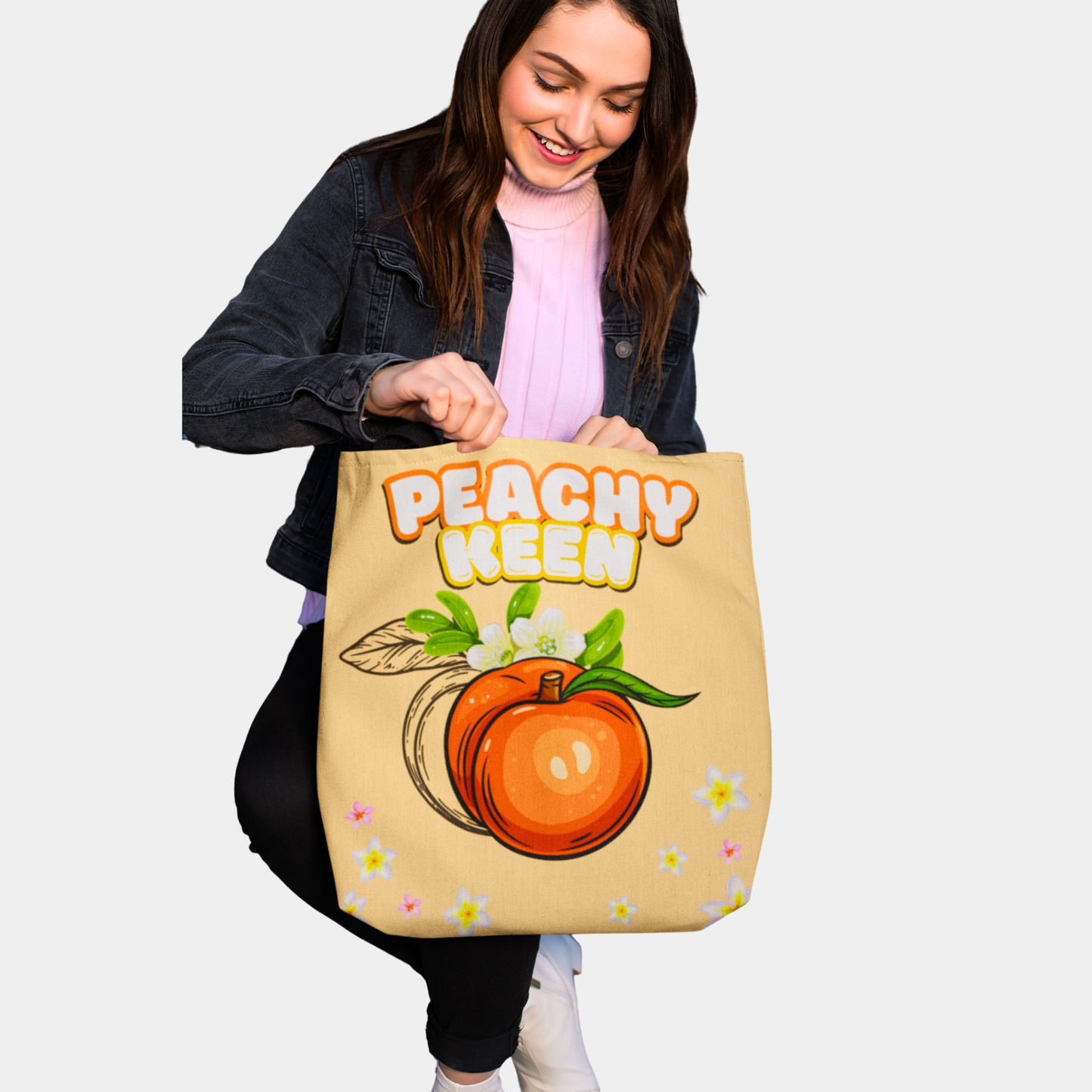 Peachy Keen - Peach Tote Bag