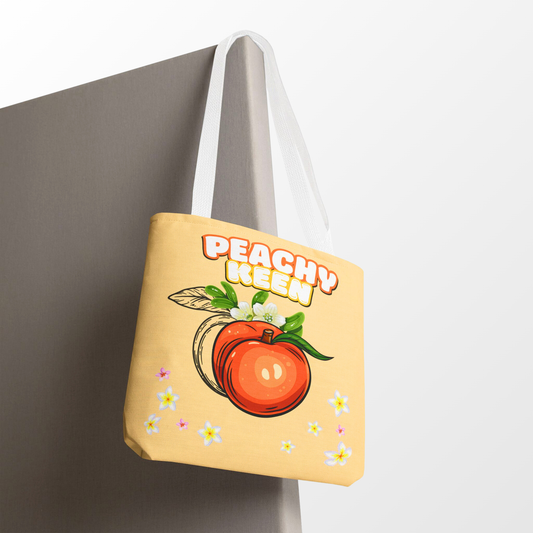 Peachy  Keen - Peach Tote Bag